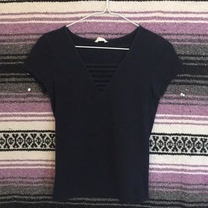 Navy blue short sleeved t-shirt